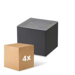 Multipack 4x D'Lite Wall Light Elingen Solar Black Up & Down - 830 Warm White | IP54